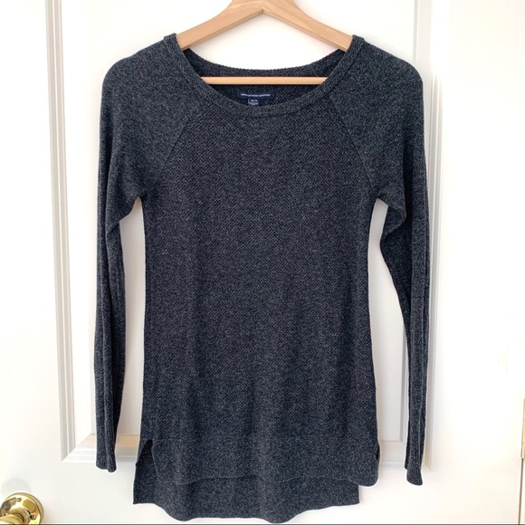 American Eagle Outfitters Waffle Knit Gray Sweater - Picture 1 of 4